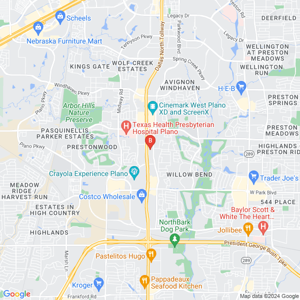 Plano Tow Truck Service location map
