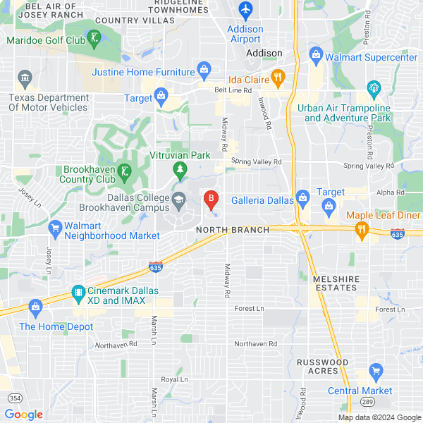 Addison Towing location map: 4050 Mcewen Rd, Farmers Branch, TX